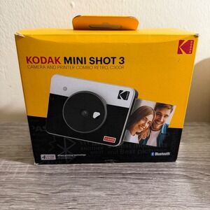 Kodak Mini Shot 3 Retro C300R Instant Camera and Photo Printer White Black 10MP